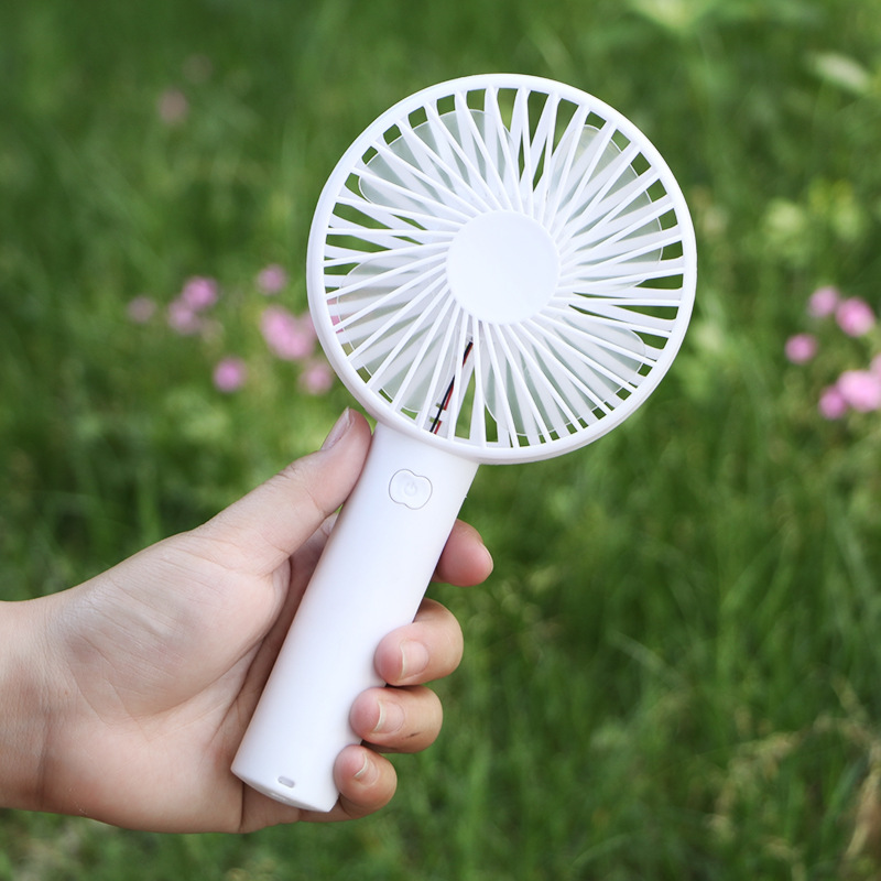 Portable USB Rechargeable Handheld 3 Speed Strong Wind Electric Small Mini Cooling FAN (White)